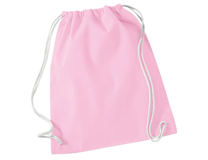 Westford Mill Cotton Gymsac Bag - 12 Litres (Classic Pink/White) - BC1219
