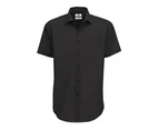 B&C Mens Smart Short Sleeve Shirt / Mens Shirts (Black) - BC112