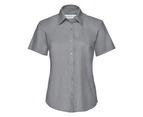 Russell Collection Ladies/Womens Short Sleeve Easy Care Oxford Shirt (Silver Grey) - BC1024