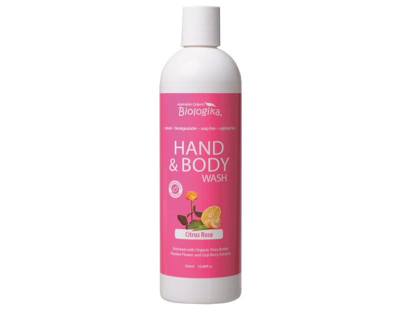 Australian Biologika Organic Citrus Rose Hand & Body Wash 500ml