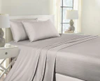 Royal Comfort 1000TC Blended Bamboo Queen Bed Sheet Set - Grey Striped