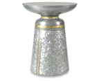 Austin Galvanized Iron Side Table - Silver Oxidize - 38x38x47cm - 3.15kg
