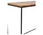 Ava Rectangular Console Table with Mango Wood Top and Iron Legs - Natural/Black - 127x40x76cm - 11kg