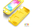 REYTID Yellow TPU Protector Case with 2x Game Card Storage Slots and Hand Grips Compatible with Nintendo Switch Lite - Yellow