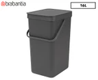 Brabantia 16L Sort & Go Waste Bin - Grey
