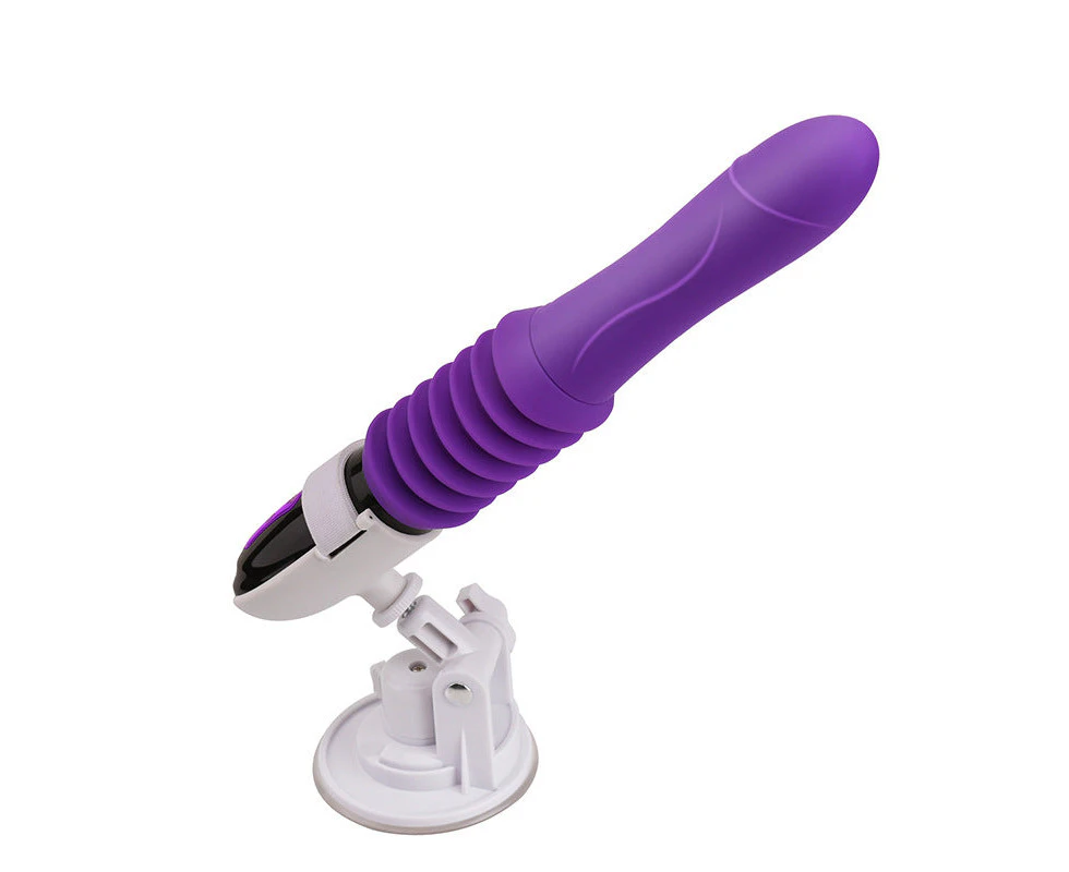 HC Automatic Telescopic Sex Machine with Thrusting & Vibrating Dildo - Purple