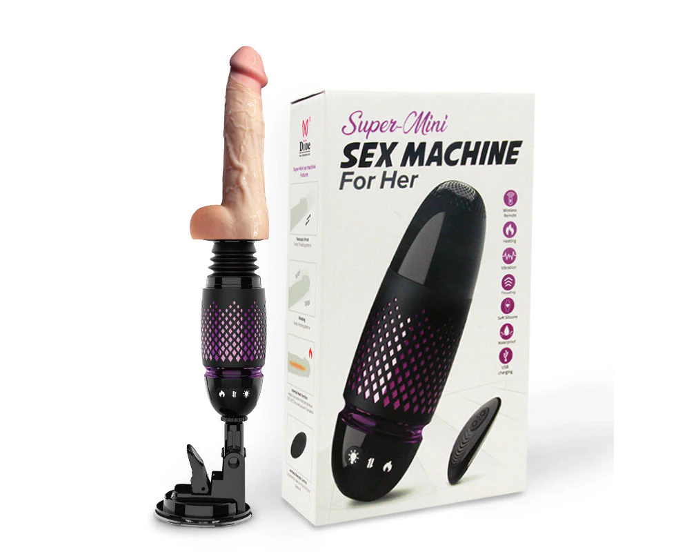 DIBE Remote Contral Realistic Dildo Telescopic Sex Machine Auto Thrusting & Heating Vibrator