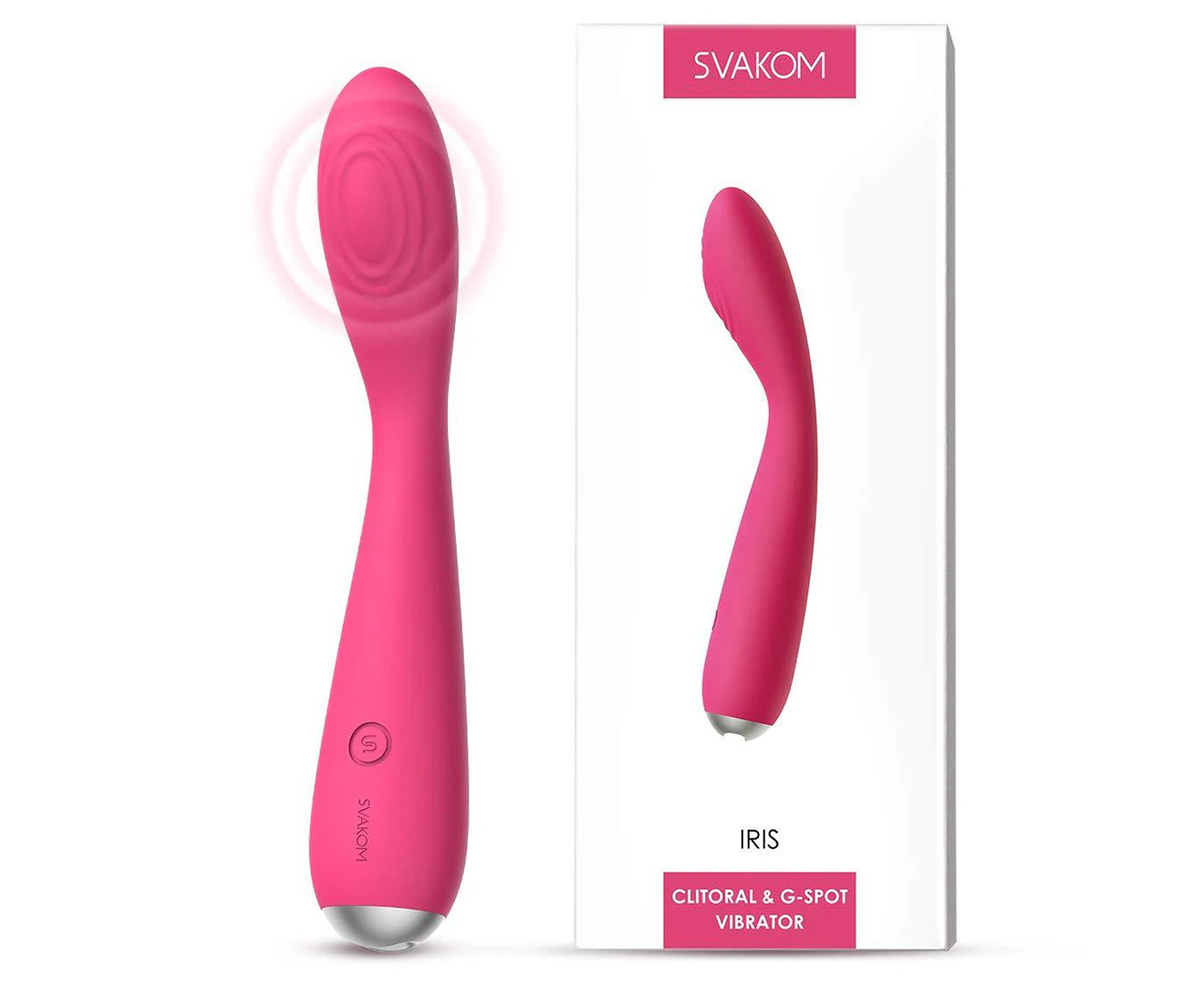 SVAKOM 18cm Iris Clitoral & G-Spot Vibrator - Pink