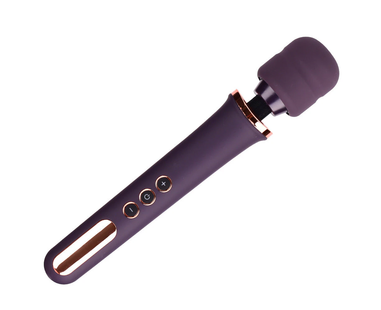 HC 10 Modes Wand Vibrator Wireless Personal Massager USB Rechargeable -Purple