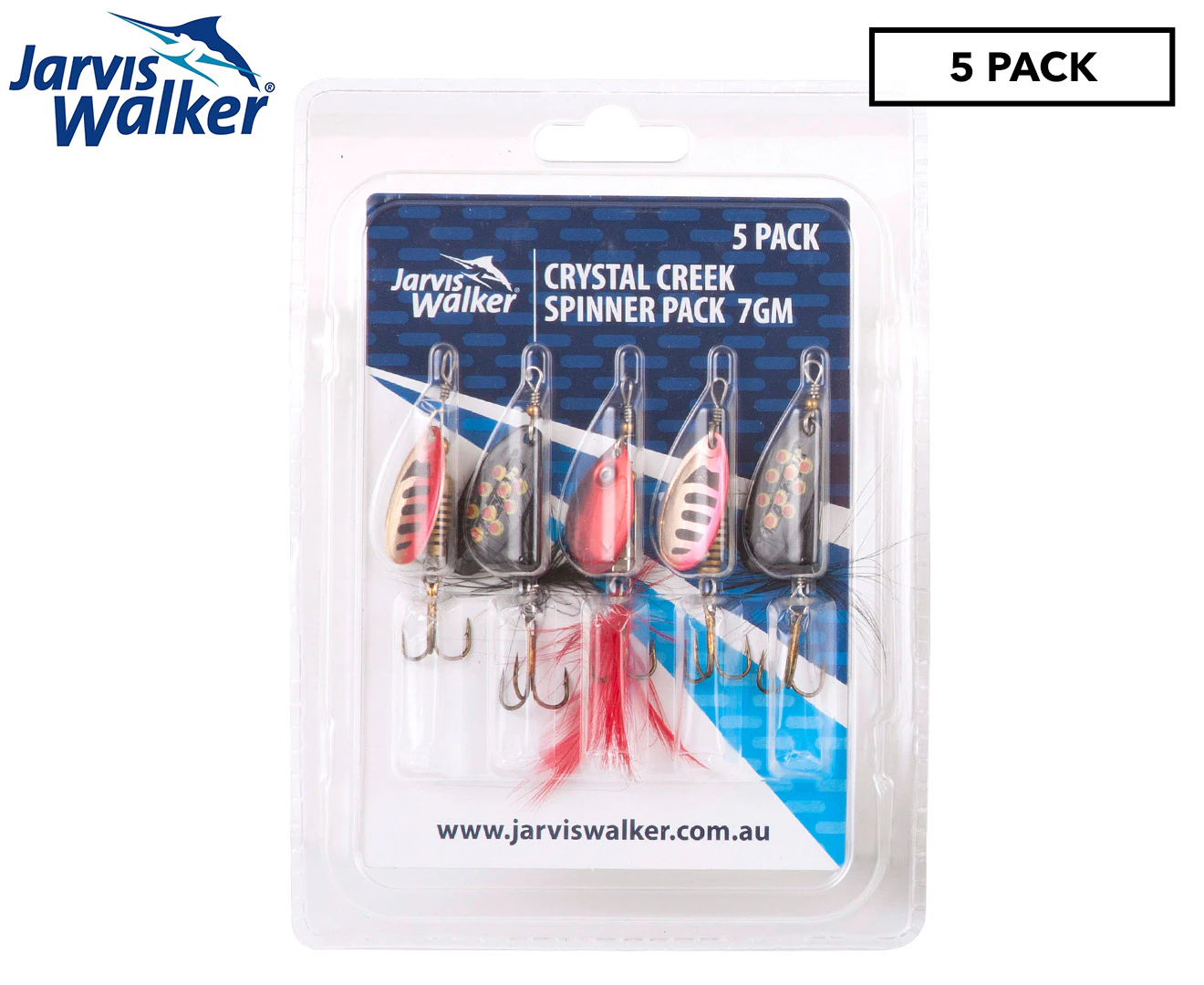 Jarvis Walker Crystal Creek Spinner Fishing Lures 7g 5pk