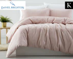 Daniel Brighton Esplanade Linen Cotton King Bed Quilt Cover Set - Pink