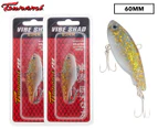 2 x Tsunami 60mm Soft Vibe Shad Rigged Lures - Gold Pearl Belly