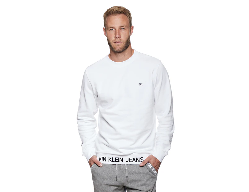 Calvin Klein Jeans Men's Institute Logo Waistband Sweatshirt - White