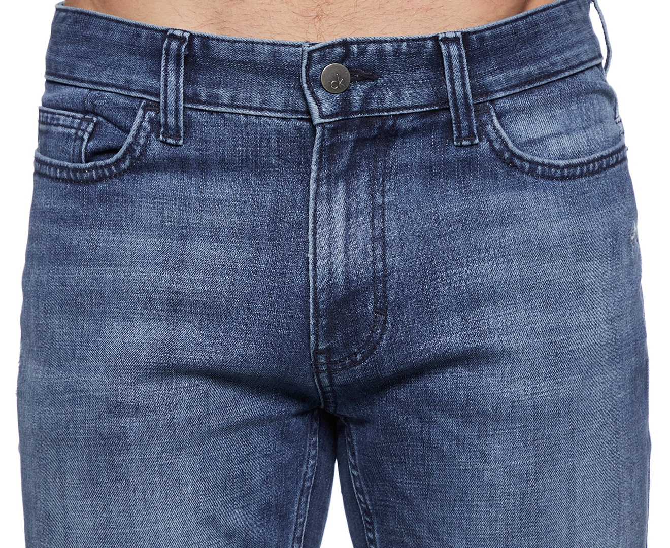 Calvin Klein Jeans Men's Slim Straight Jeans - Deep Blue | Catch.com.au