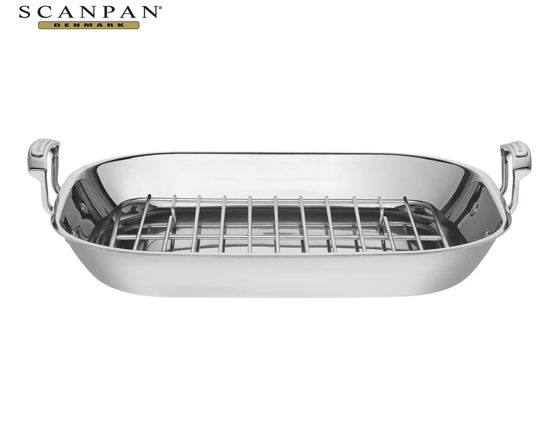 Scanpan 43x36cm CLAD5 Conical Induction Roaster + Rack