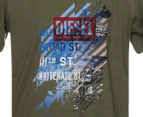 Diesel Boys' On aNY Street Art Tee / T-Shirt / Tshirt - Winter Moss