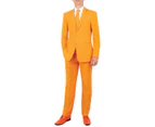 d/Spoke Mens Orange 2 Piece Suit Regular Fit Notch Lapel Novelty Partywear
