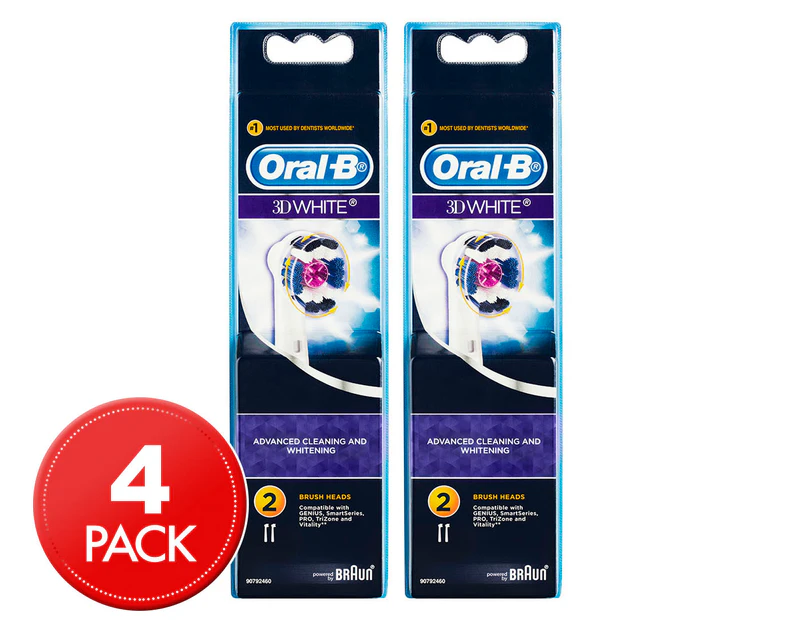 2 x Oral-B 3D White Brush Head Refills 2pk