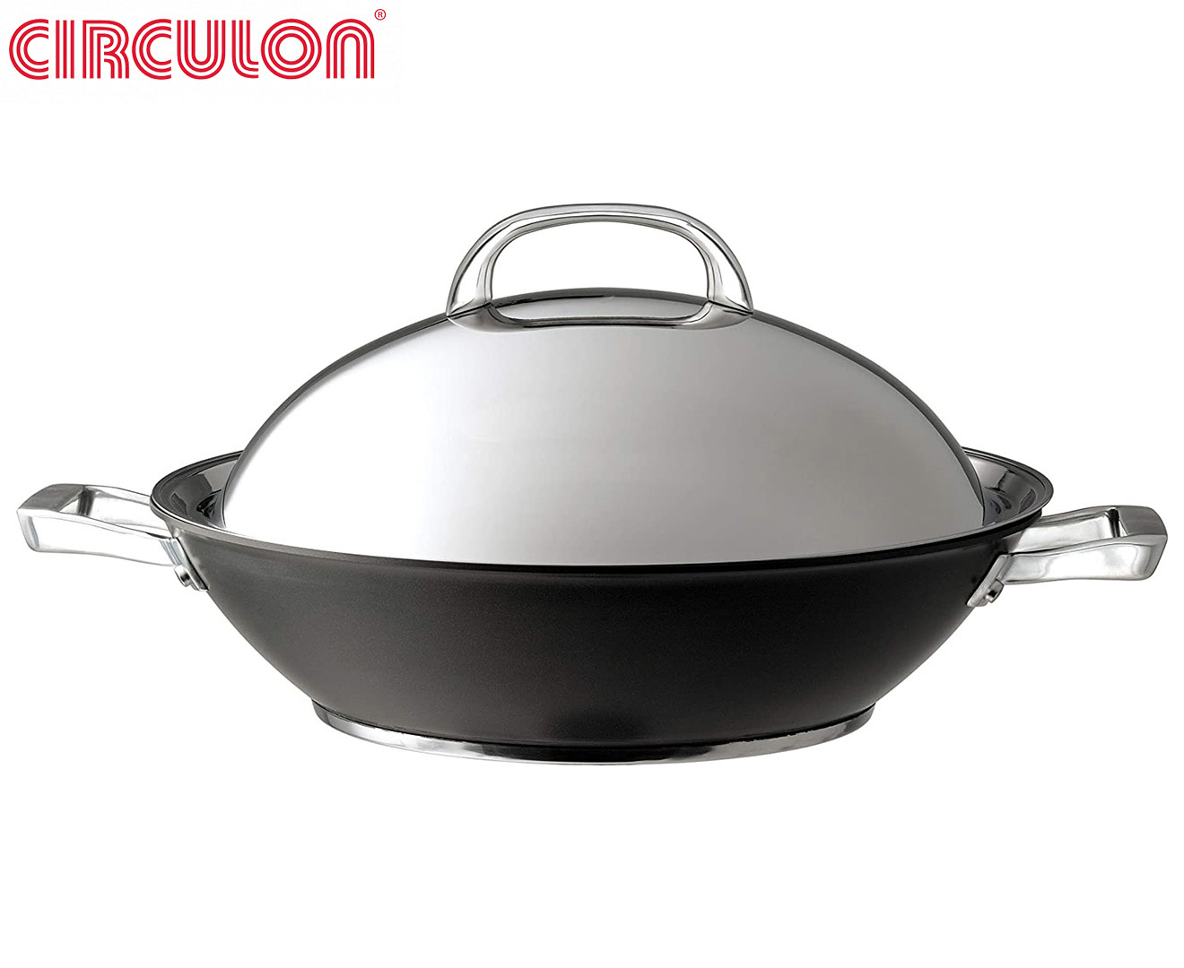 Hard Anodized Aluminium Cookware Saucepan and Frypan Set of 6 & Infinite Wok 36cm Circulon Infinite Milkpan Induction Non Stick Wok with Stainless Steel Lid 