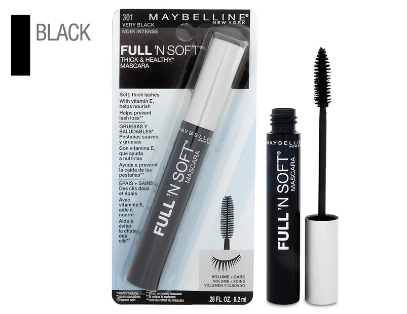 Maybelline Full 'N Soft Mascara 8.2mL - Very Black
