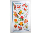 Australia Australian Souvenir Tea Towels 100% Cotton Linen Weave Flag Map Gift - Australia - Wildflowers