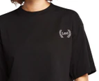 Lee Women's Baggy Crop Crew Tee / T-Shirt / Tshirt - Black