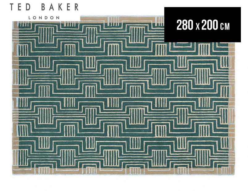 Ted Baker 280x200cm Kinmo Rug - Green Geo