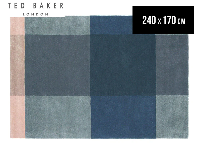Ted Baker 240x170cm Plaid Rug - Grey