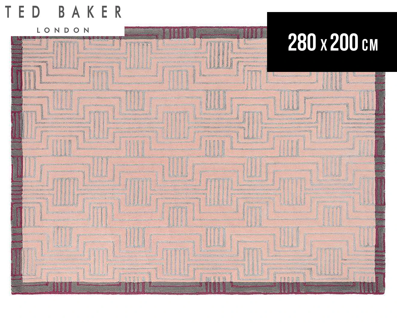 Ted Baker 280x200cm Kinmo Rug - Pink Geo