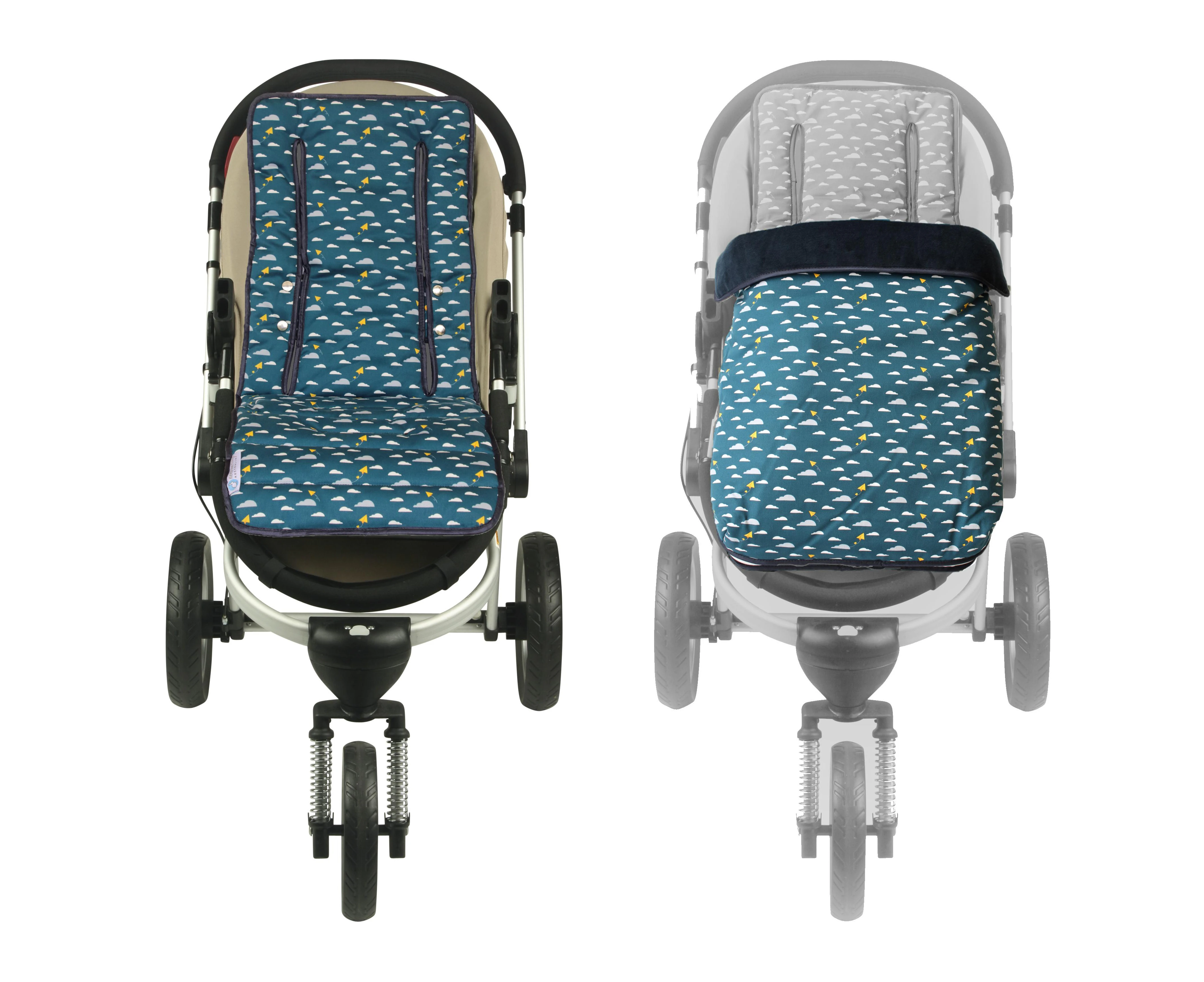 Keep Me Cosy Pram Liner + Footmuff 2 in 1 Set (Infant) - Playful Planes