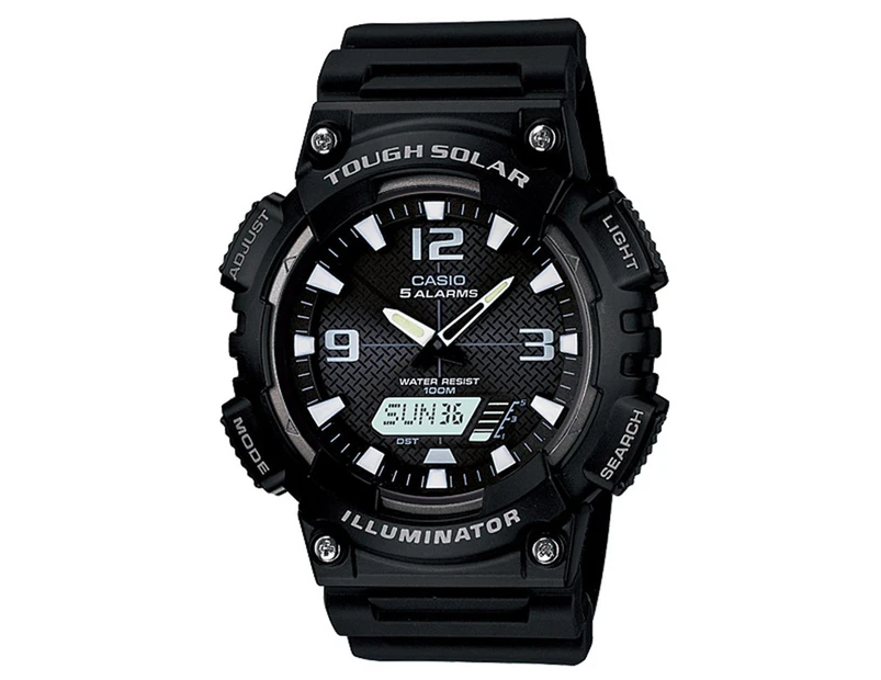 Casio Men's 52mm AQS810W-1A Tough Solar Resin Watch - Black/White