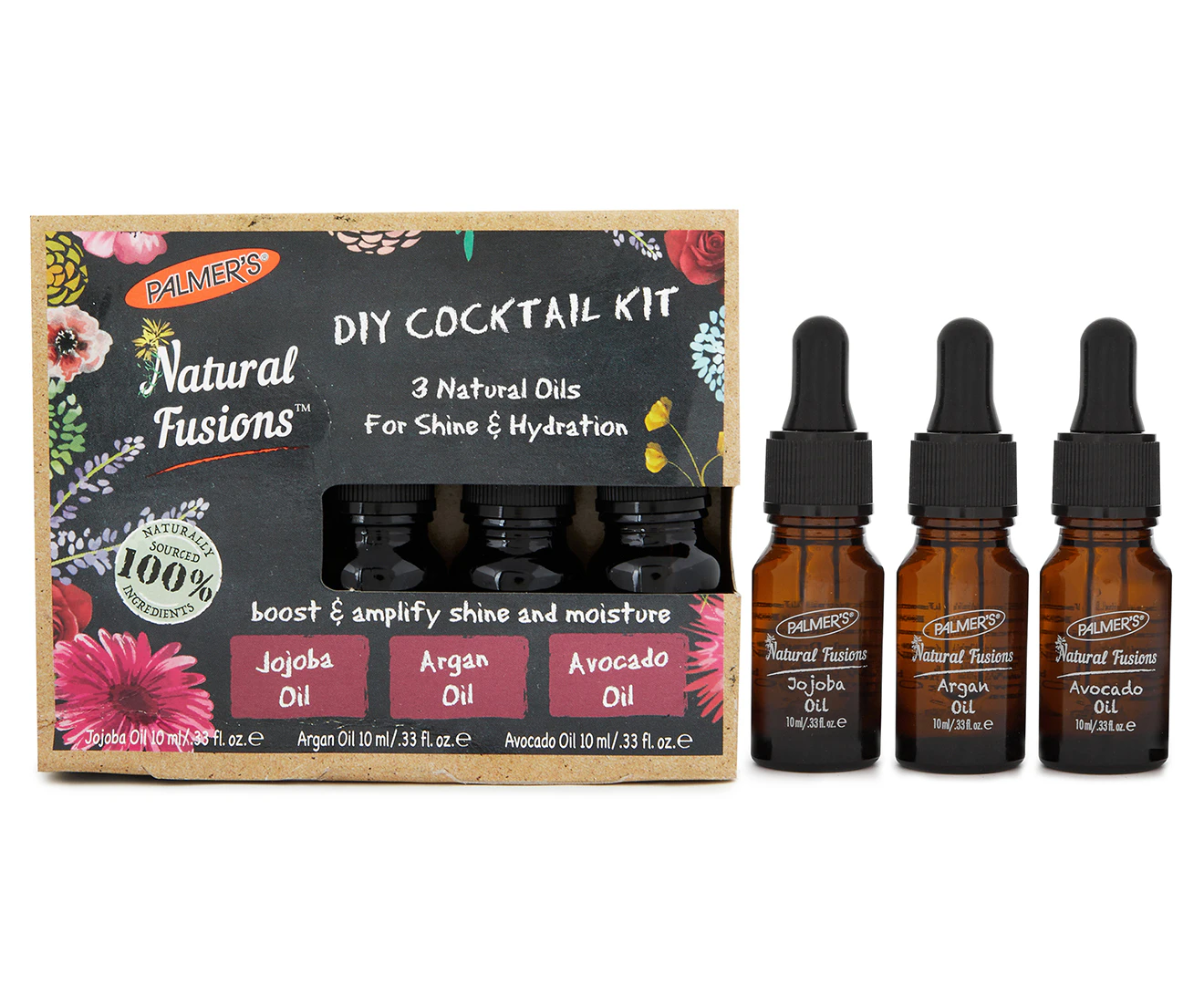 Palmer's  Natural Fusions D.I.Y Cocktail Kit for Shine & Hydration 3pk