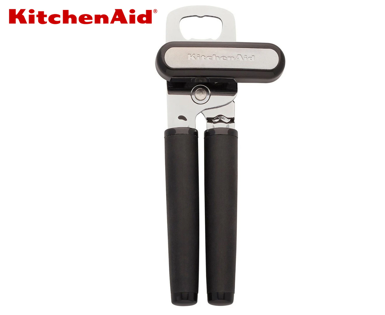 KitchenAid Stainless Steel Lid Can Opener Bottle Cap Remover 21x9cm Black