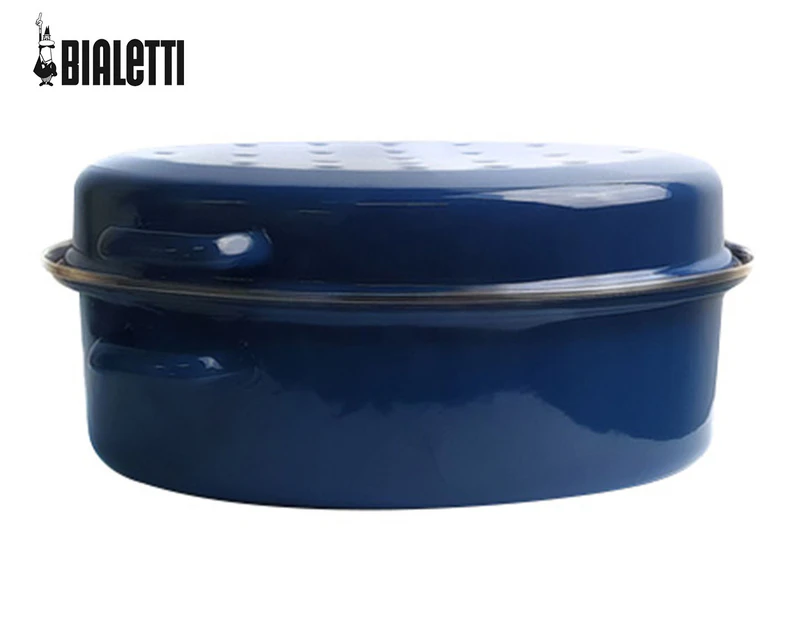Bialetti 7.5L/38cm Enamel 2-Piece Oval Roaster - Blue