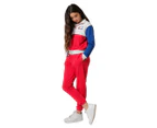 Gelati Jeans Girls' Kylie Colour Block Zip Tracksuit Top - Red/Grey/Blue