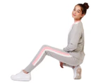Gelati Jeans Girls' Tia V Detail Tracksuit Sweater - Grey/Pink/White
