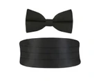 Dobell Mens Black Cummerbund & Bow Tie Set Pre-Tied Tuxedo Evening Wear Accessories