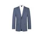 Dobell Mens Mississippi Blue 2 Piece Suit Regular Fit Notch Lapel