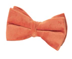 Dobell Orange Velvet Bow Tie