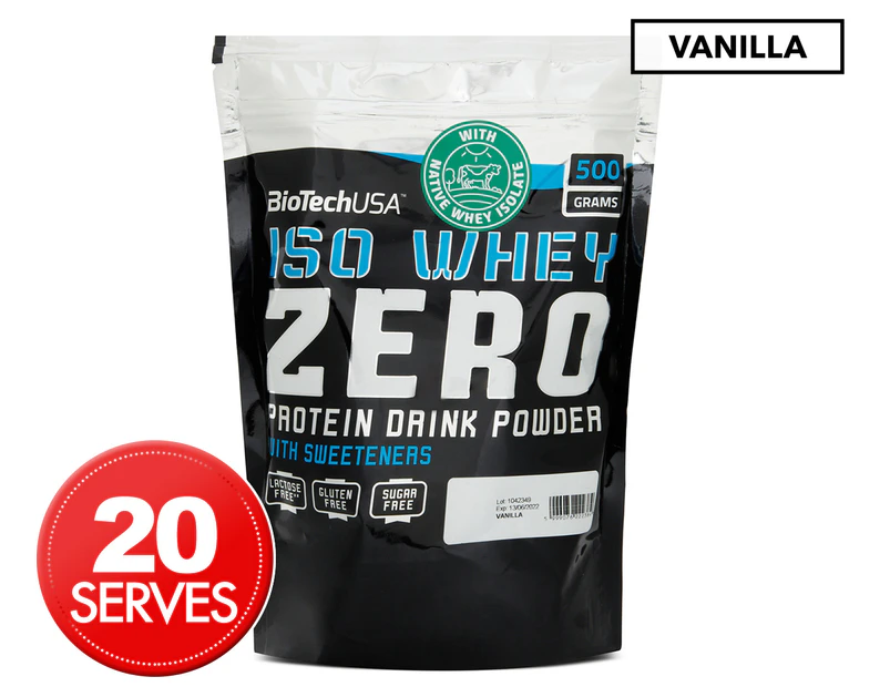 BioTech Iso Whey Zero Protein Powder Vanilla 500g