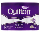 Quilton 3-Ply Toilet Tissue Paper Rolls 12pk