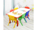 120x60cm Kids Red Whiteboard Drawing Activity Table & 6 Mixed Chairs Set