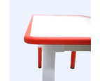 120x60cm Kids Red Whiteboard Drawing Activity Table & 8 Mixed Chairs Set