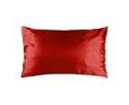 Bambury Satin Pillowcase - 100% Polyster Satin - 48 x 73cm - Scarlet