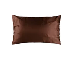 Bambury Satin Pillowcase - 100% Polyster Satin - 48 x 73cm - Chocolate