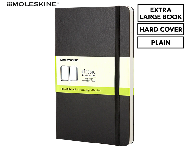 Moleskine Classic Extra Large Plain Hard Cover Notebook - Black