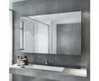 ELEGANT Bathroom Mirror Cabinet Wall Hung Shaving Storage Cupboard Polished Stainless Steel 1200x720mm