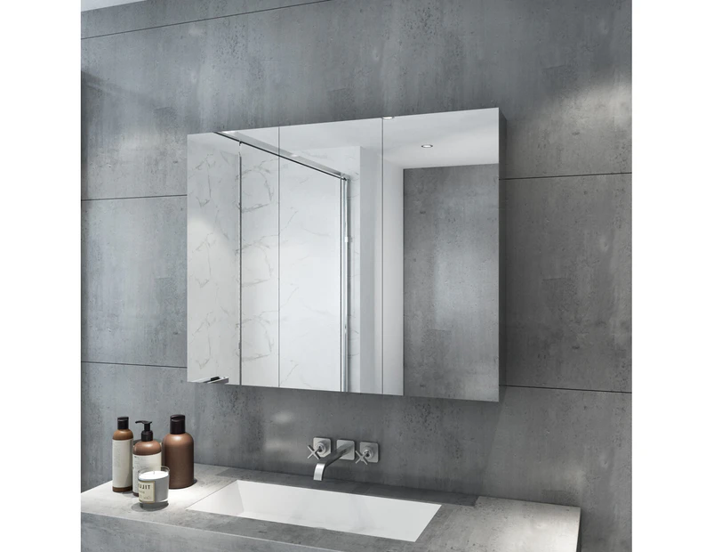 ElegantBathroom Mirror Cabinet Vanity Stainless Steel Shaving Storage 900x720mm