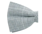 Dobell Mens Prince Of Wales Check Linen Bow Tie Pre-Tied
