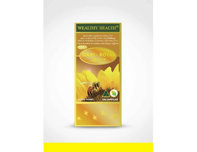 Wealthy Health Maxi Royal Jelly 120 Capsules - Highest Strength